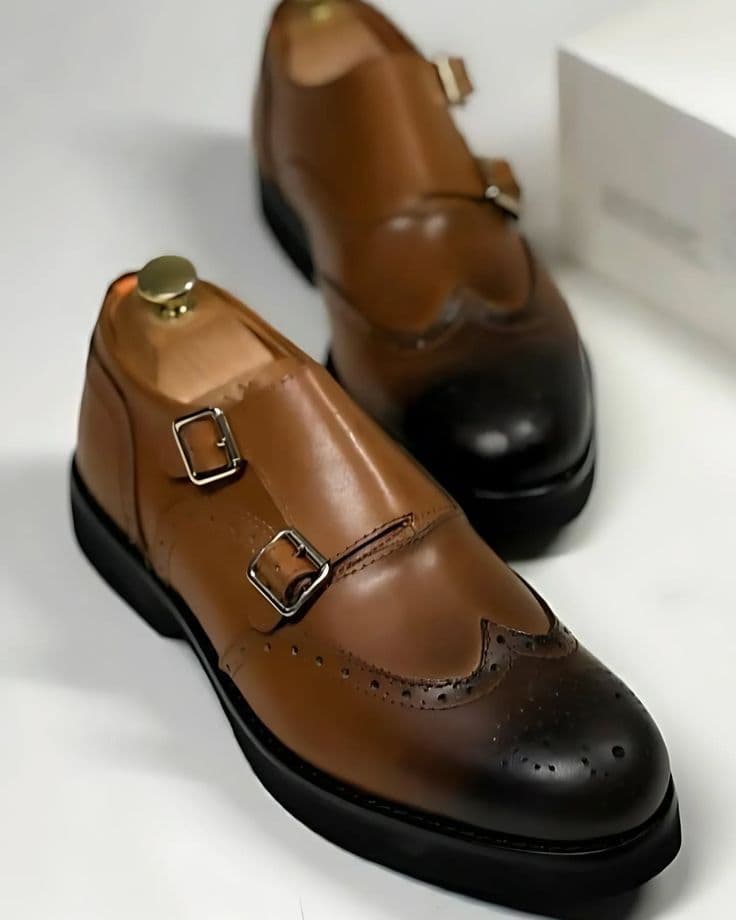 Brown Shoes with Suede Finish